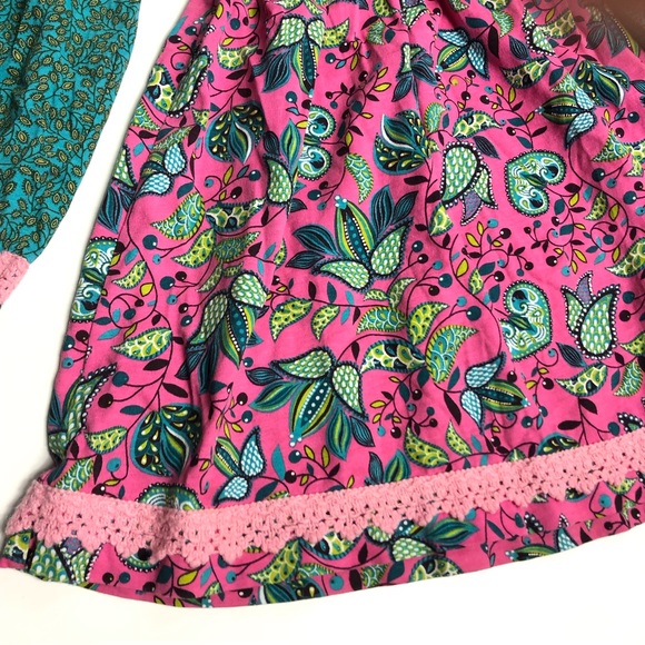 Girl’s flit & flitter dress / tunic size 4 pink and teal color - Picture 9 of 9